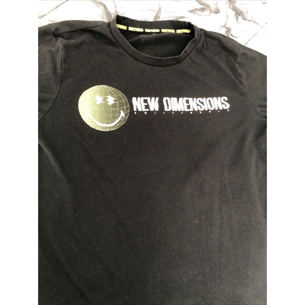 New‎ Dimensions SmileyWorld EUPHORIC Black T Shirts Small Short Sleeve Graphic
